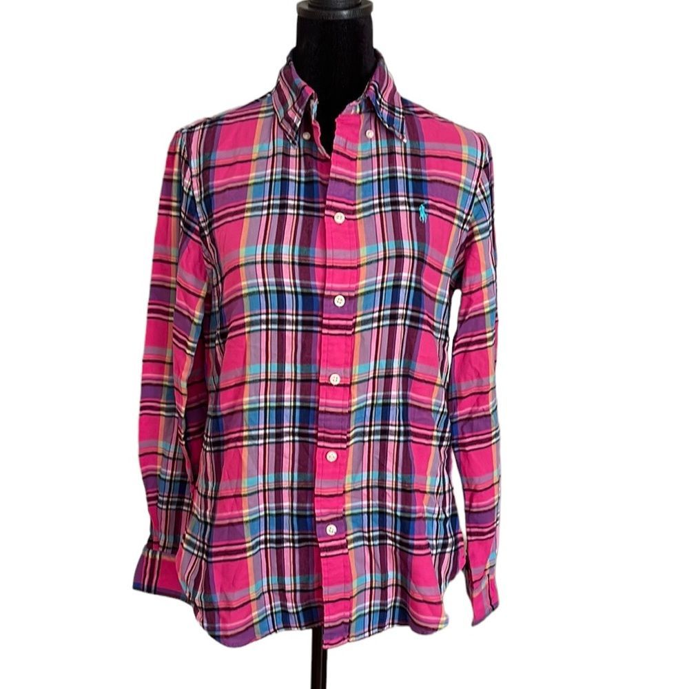 Ralph Lauren pink plaid shirt - size 6